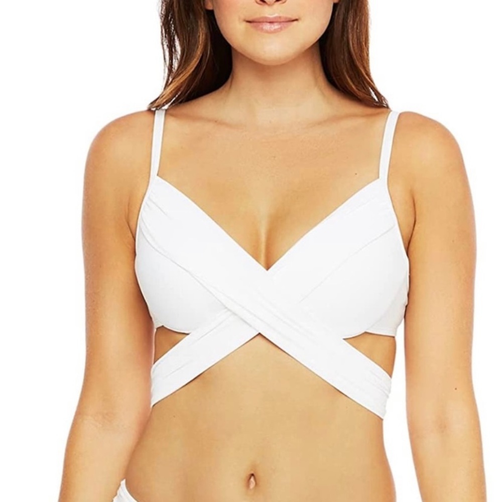 La Blanca Island Goddess Wrap Underwire Bra Top - 12